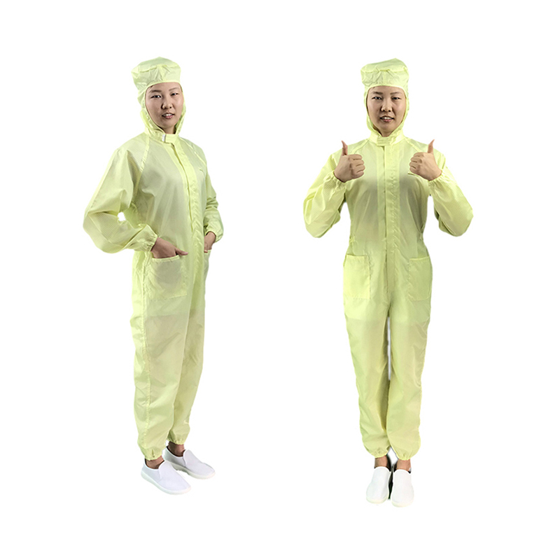 防静电中开襟连帽连体服